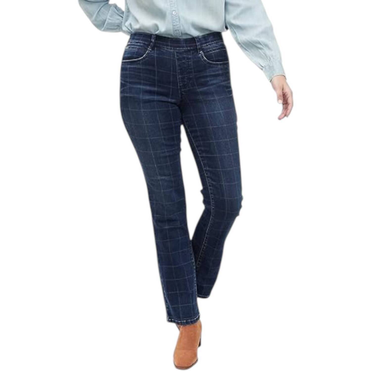 New Fdj Boot Cut Check Pull On Jean In Indigo